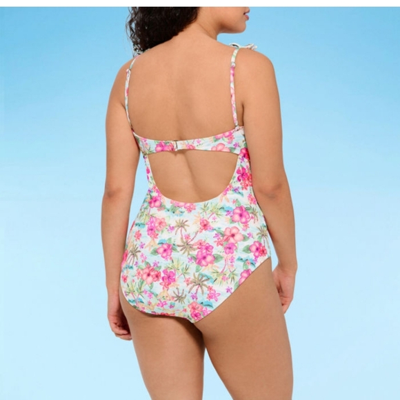 Decree Womens Swimsuit XXL Island Escape Textured One Piece Beach Resort Floral - Picture 5 of 11